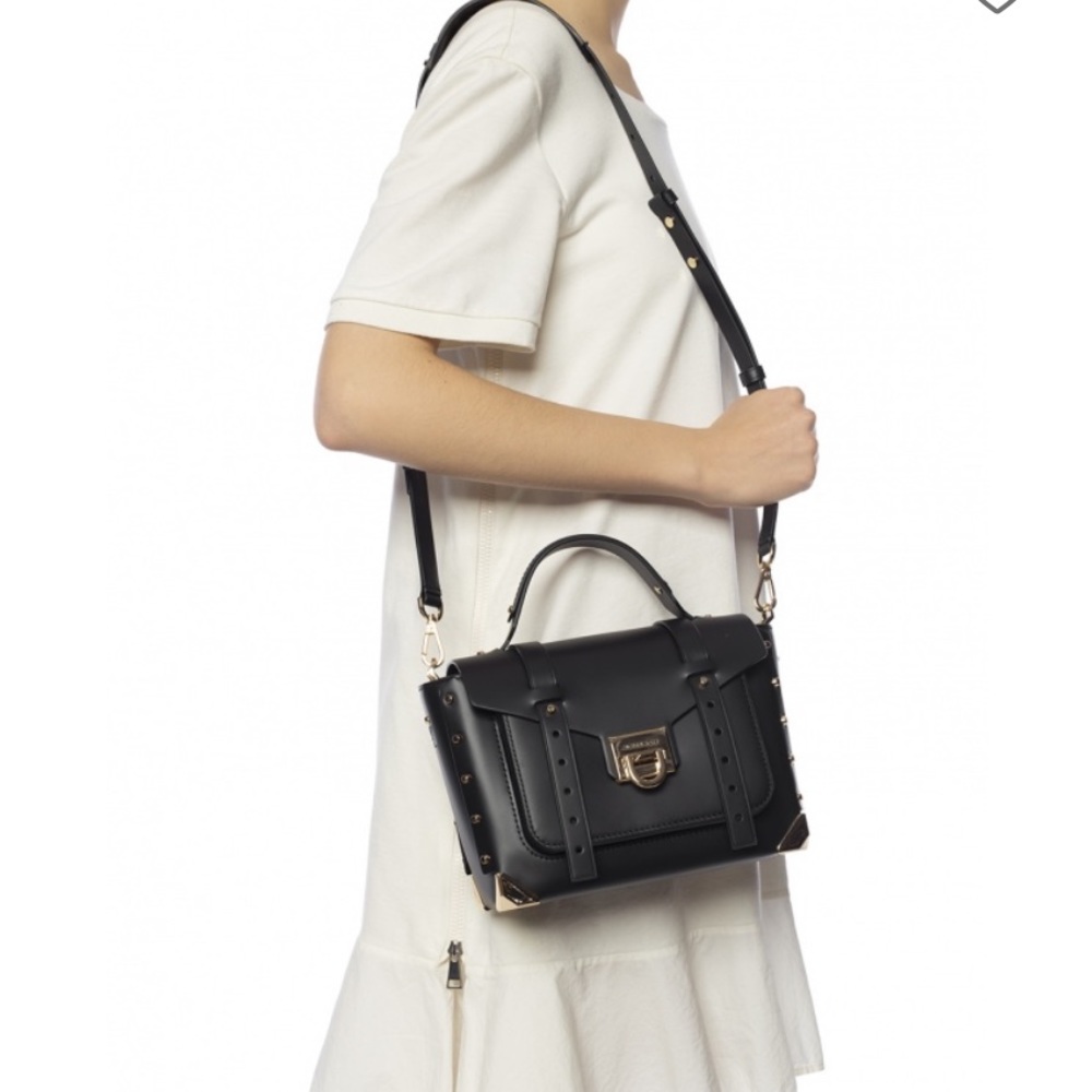 MICHAEL Michael Kors Manhattan Medium Leather Satchel Black - Picture 7 of 12